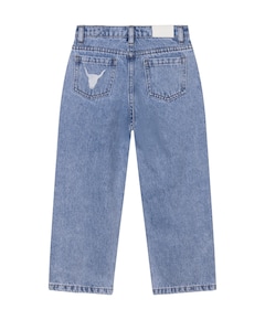 woven flowy denim meisjes jeans blauw