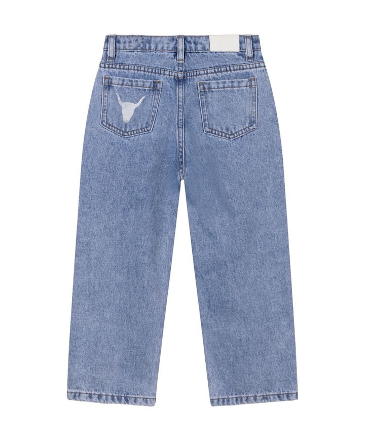 woven flowy denim meisjes jeans blauw