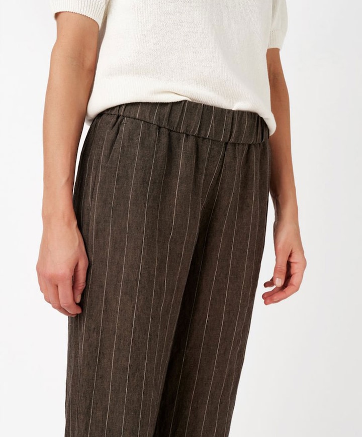 Pia Wide Chic dames broek bruin