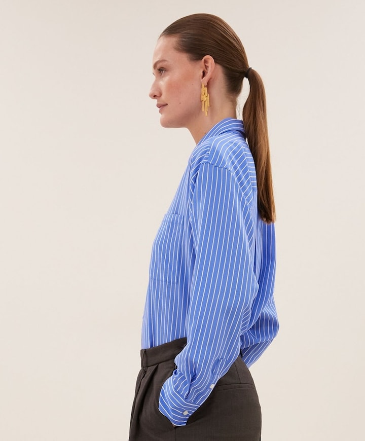 Dames blouse blauw