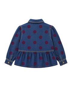 Meisjes blouse lange mouw blauw