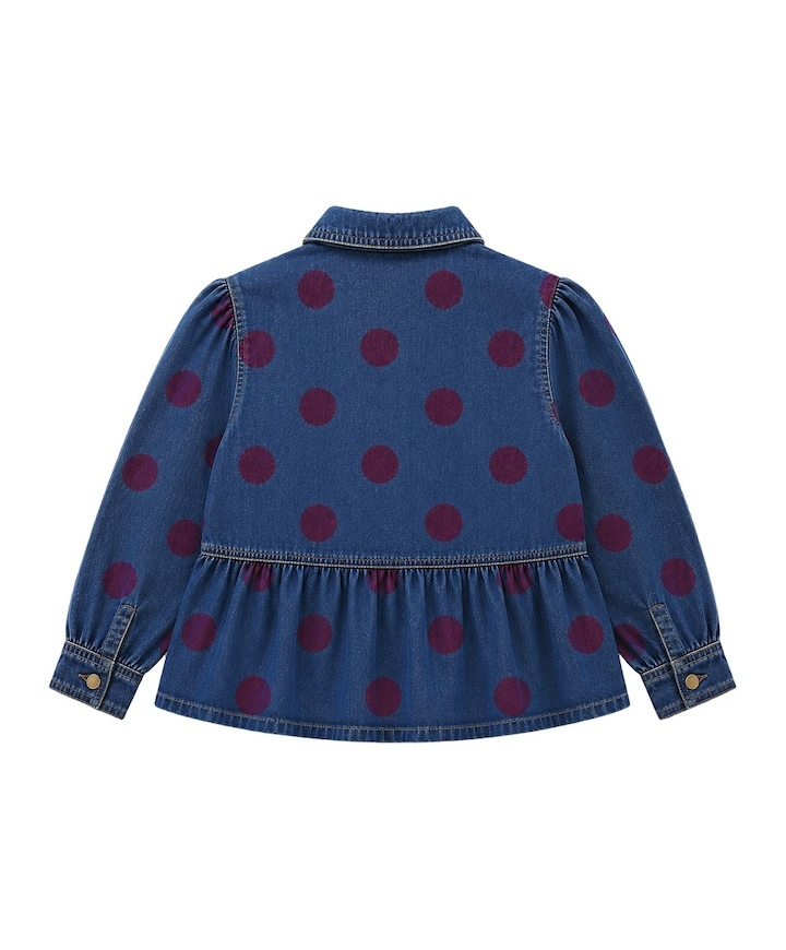 Meisjes blouse lange mouw blauw