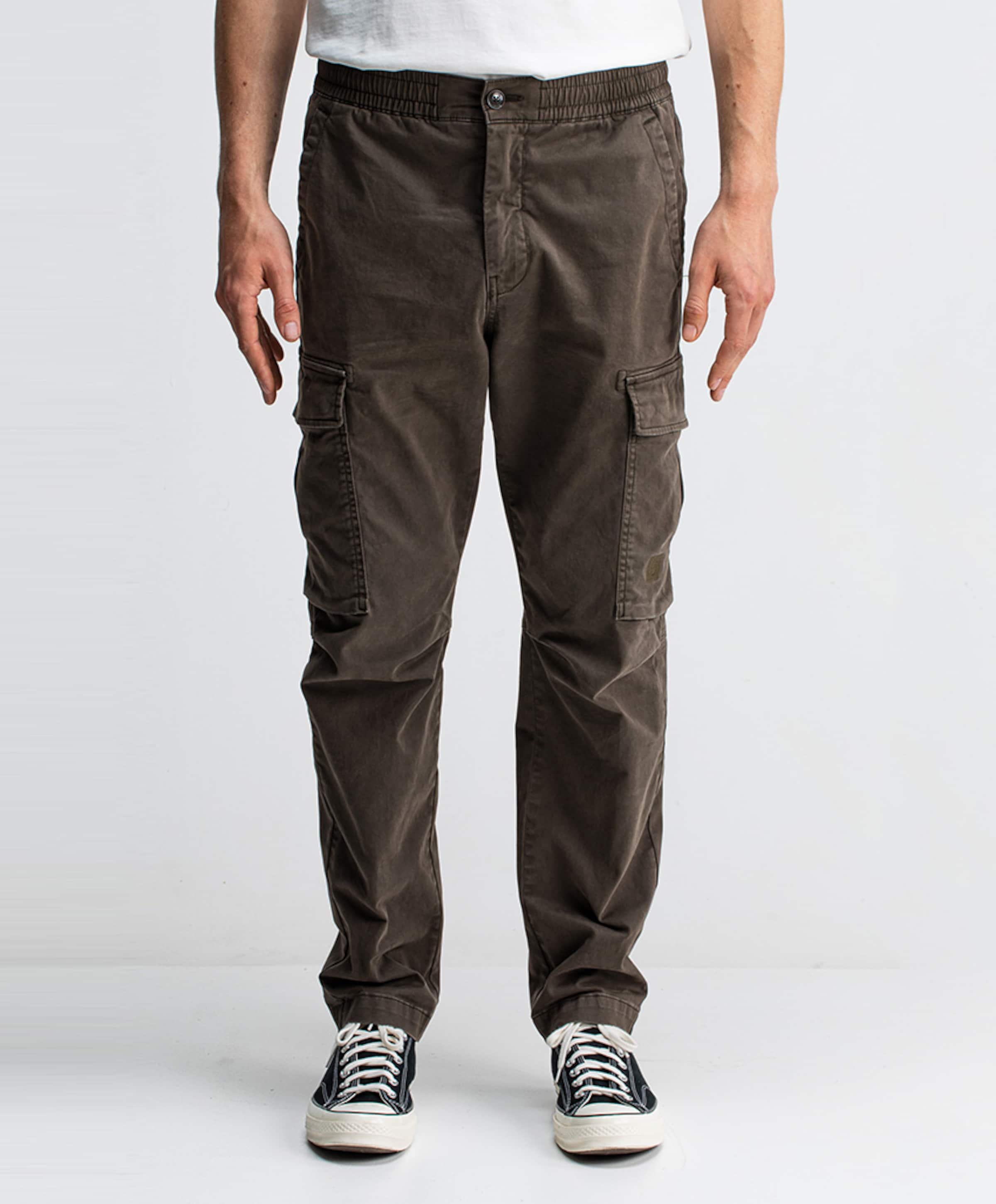 Tristan Slim Sateen Cargo heren broek bruin