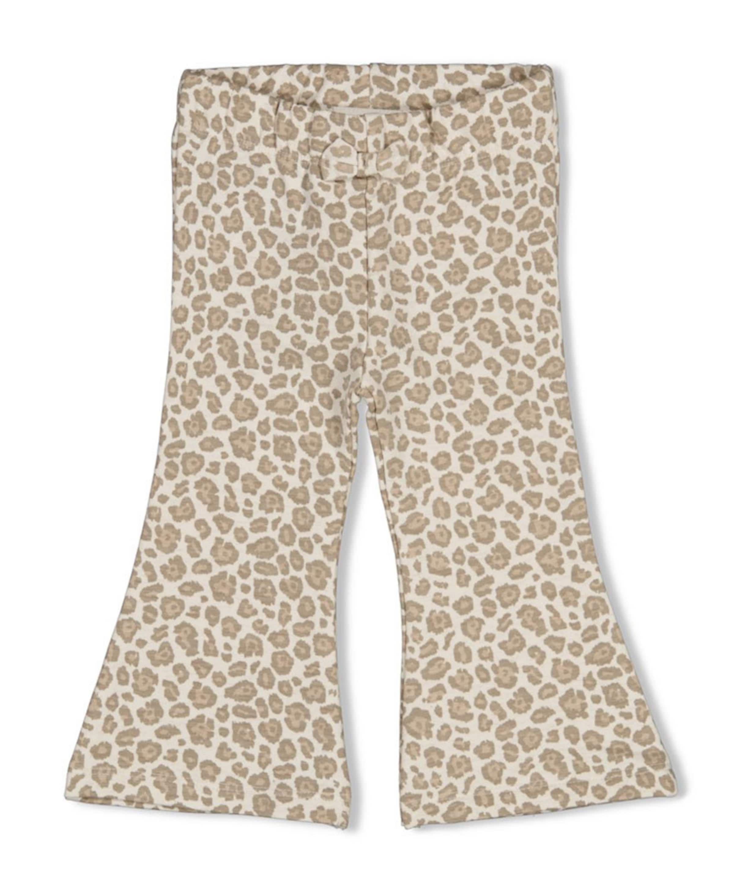 Flare broek AOP meisjes broek ecru