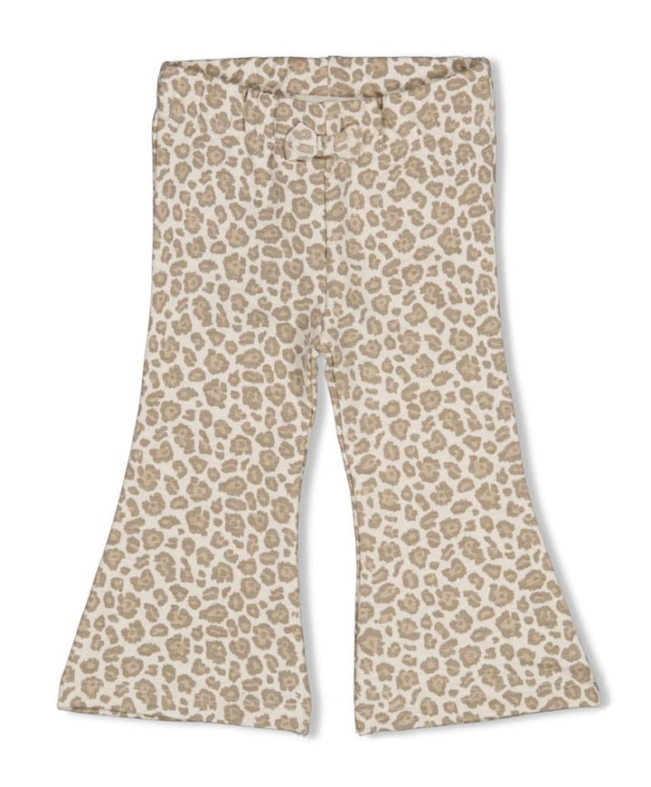 Flare broek AOP meisjes broek ecru