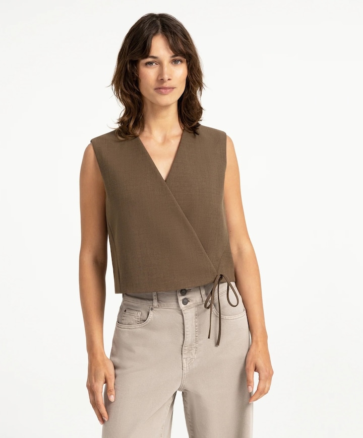 Dames gilet bruin