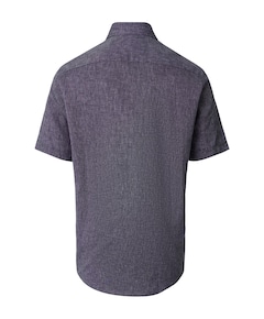 Heren overhemd korte mouw blauw
