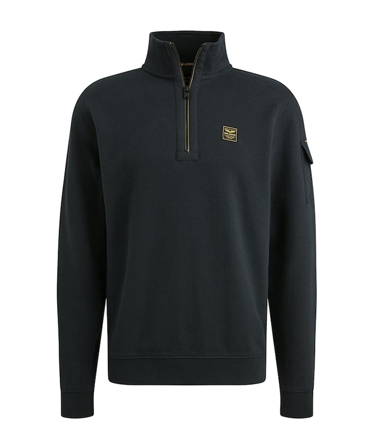 Heren trui met rits blauw