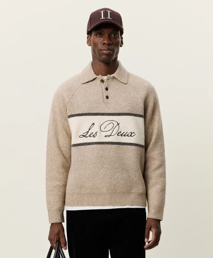 Heren polo beige