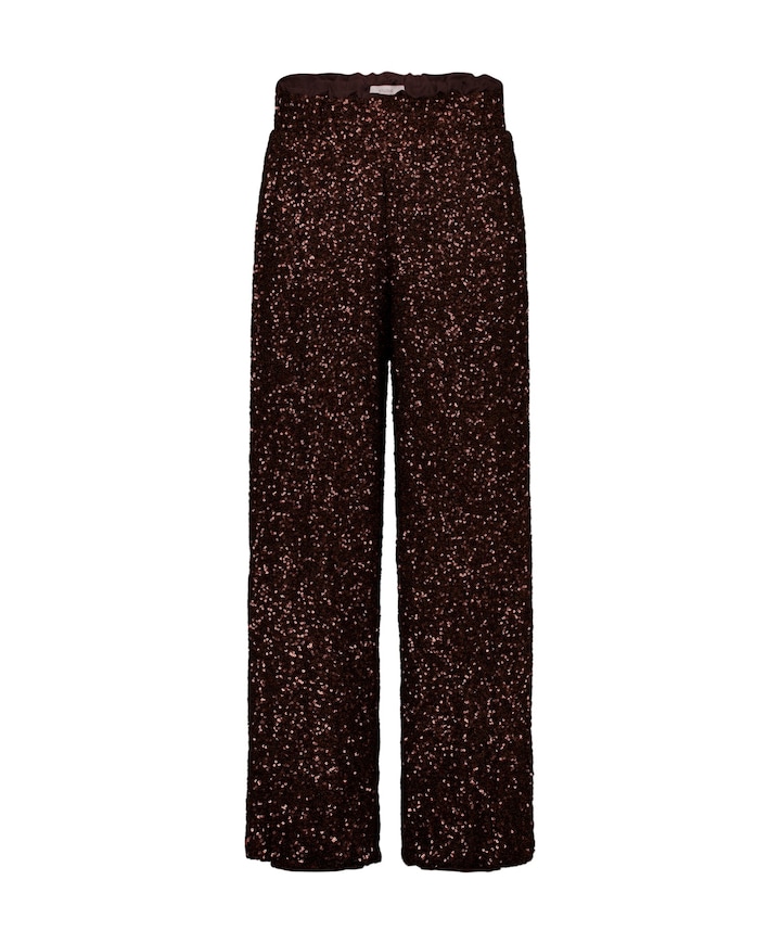 Darielle sequin balloon dames broek bruin