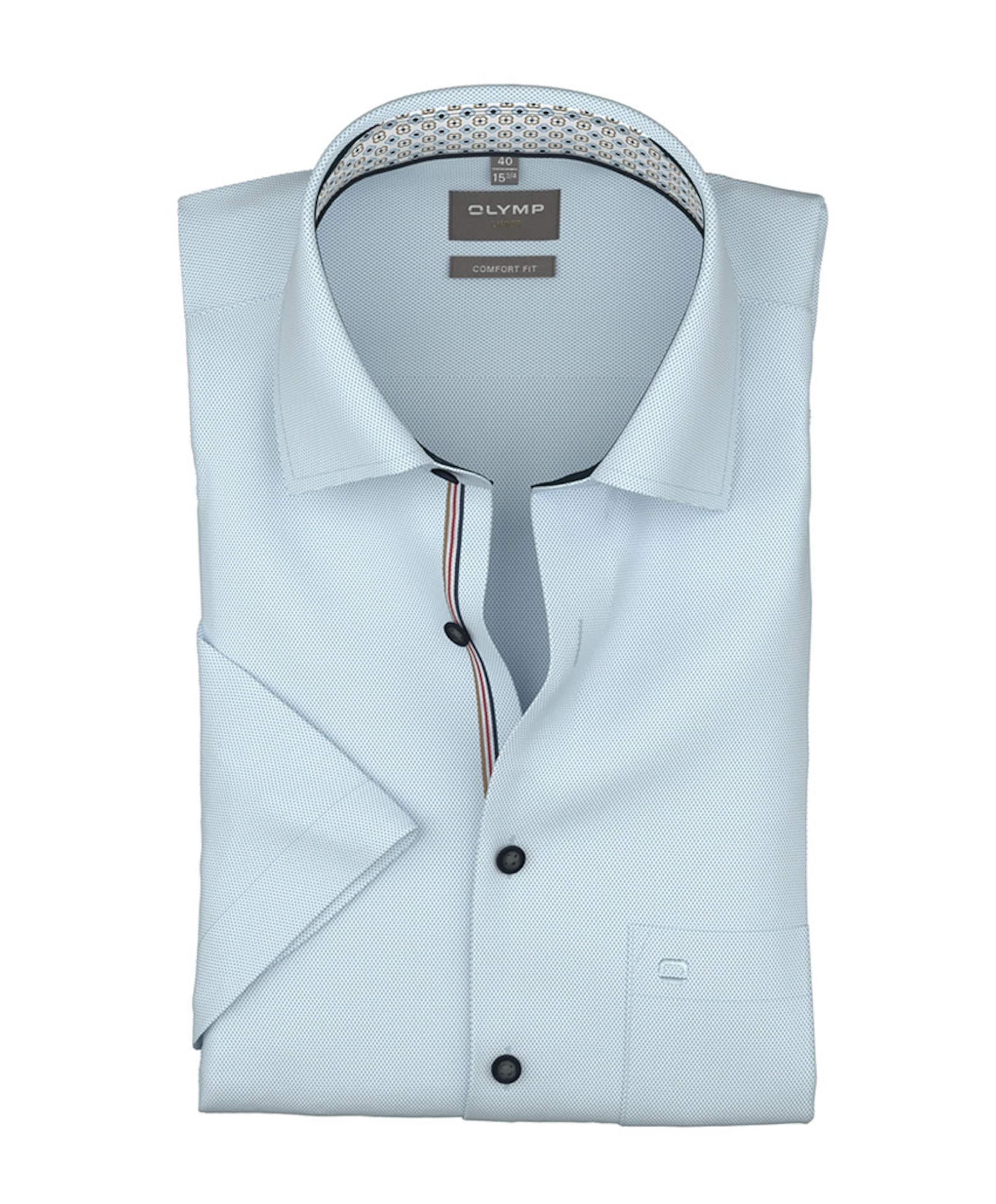 Heren overhemd korte mouw blauw