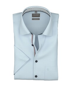 Heren overhemd korte mouw blauw