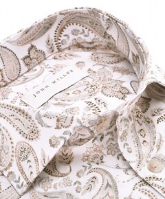 Heren overhemd lange mouw beige