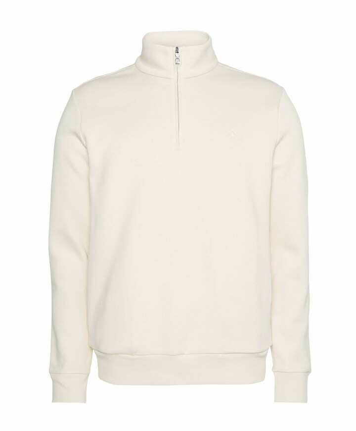 Heren trui met rits beige