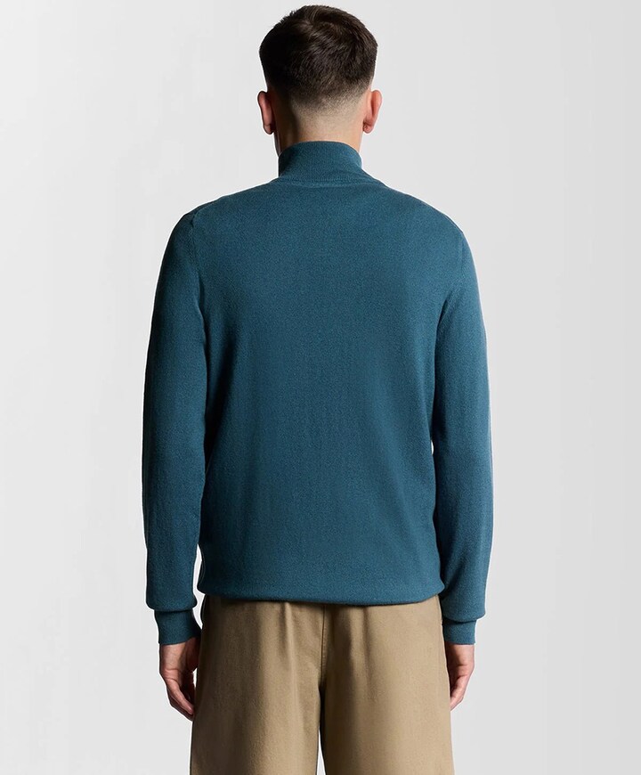 Heren trui met rits blauw