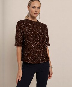 Dames top bruin