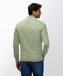 Heren trui met rits groen