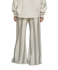 wide leg jogger stripes dames broek ecru