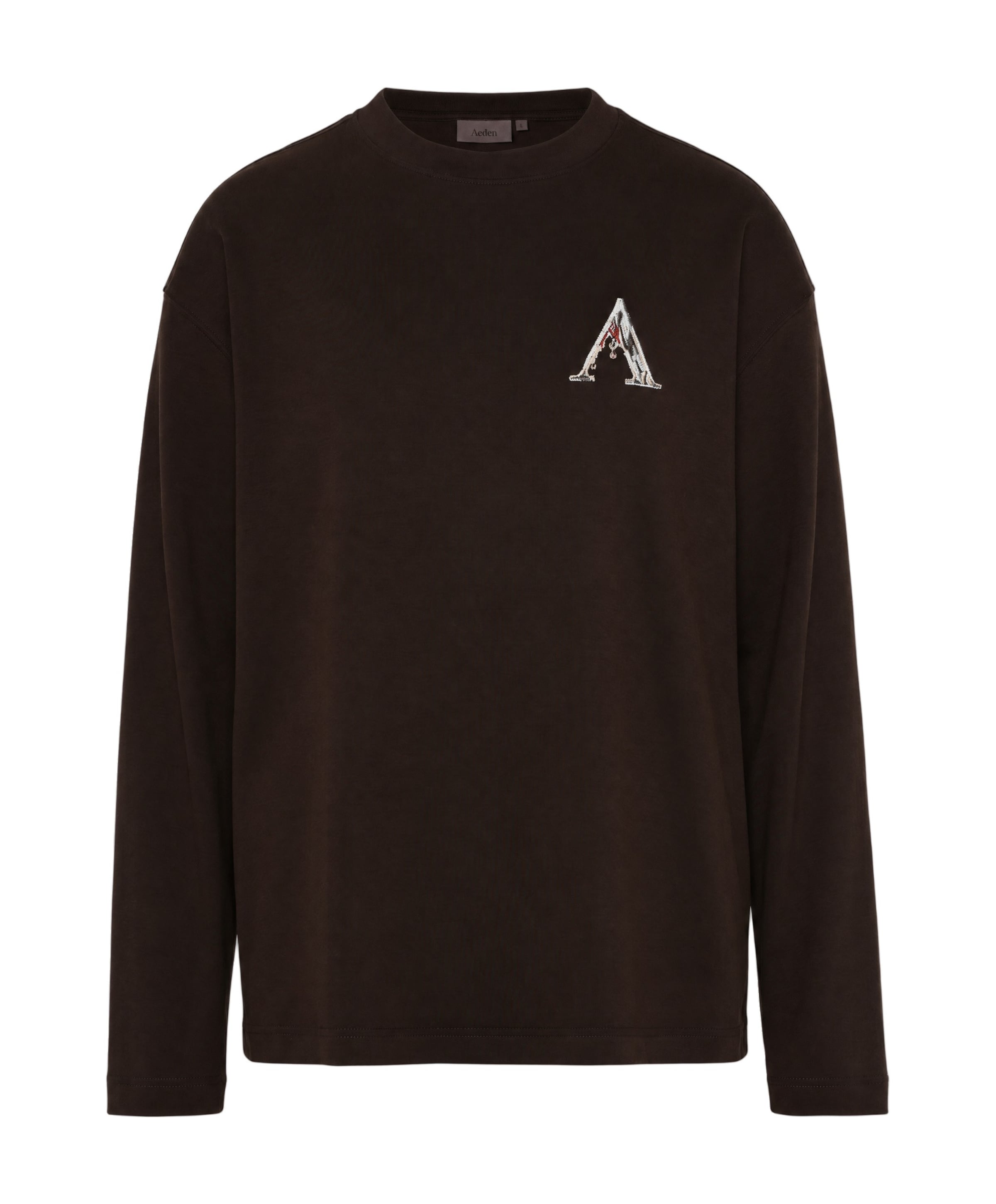 Heren longsleeve bruin