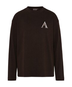 Heren longsleeve bruin