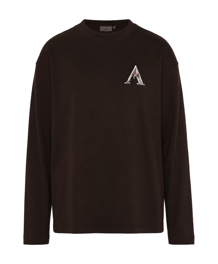 Heren longsleeve bruin