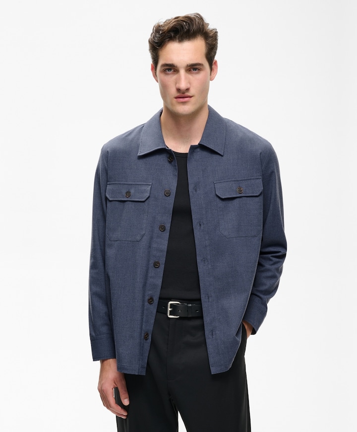Heren overshirt blauw