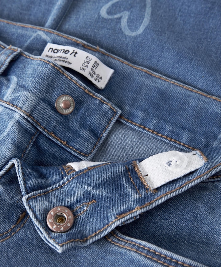 NMFROSE WIDE AOP JEANS 4044-ON NOOS meisjes jeans blauw