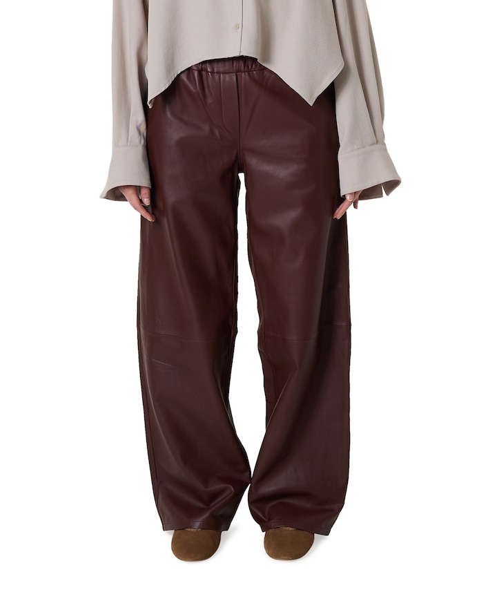 THALINA Sheep Soft Waxed dames broek bordeaux