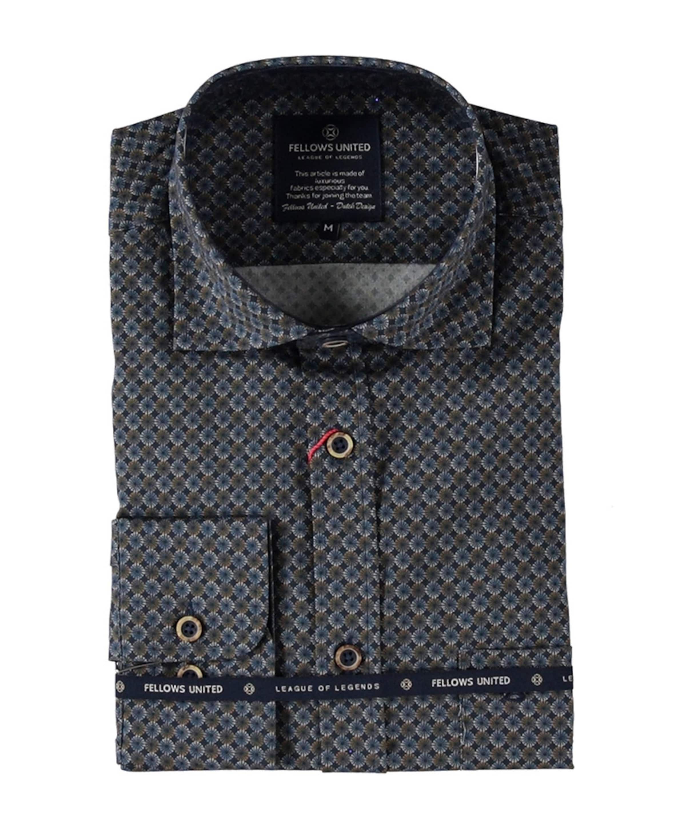 Heren overhemd lange mouw blauw