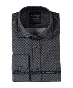 Heren overhemd lange mouw blauw