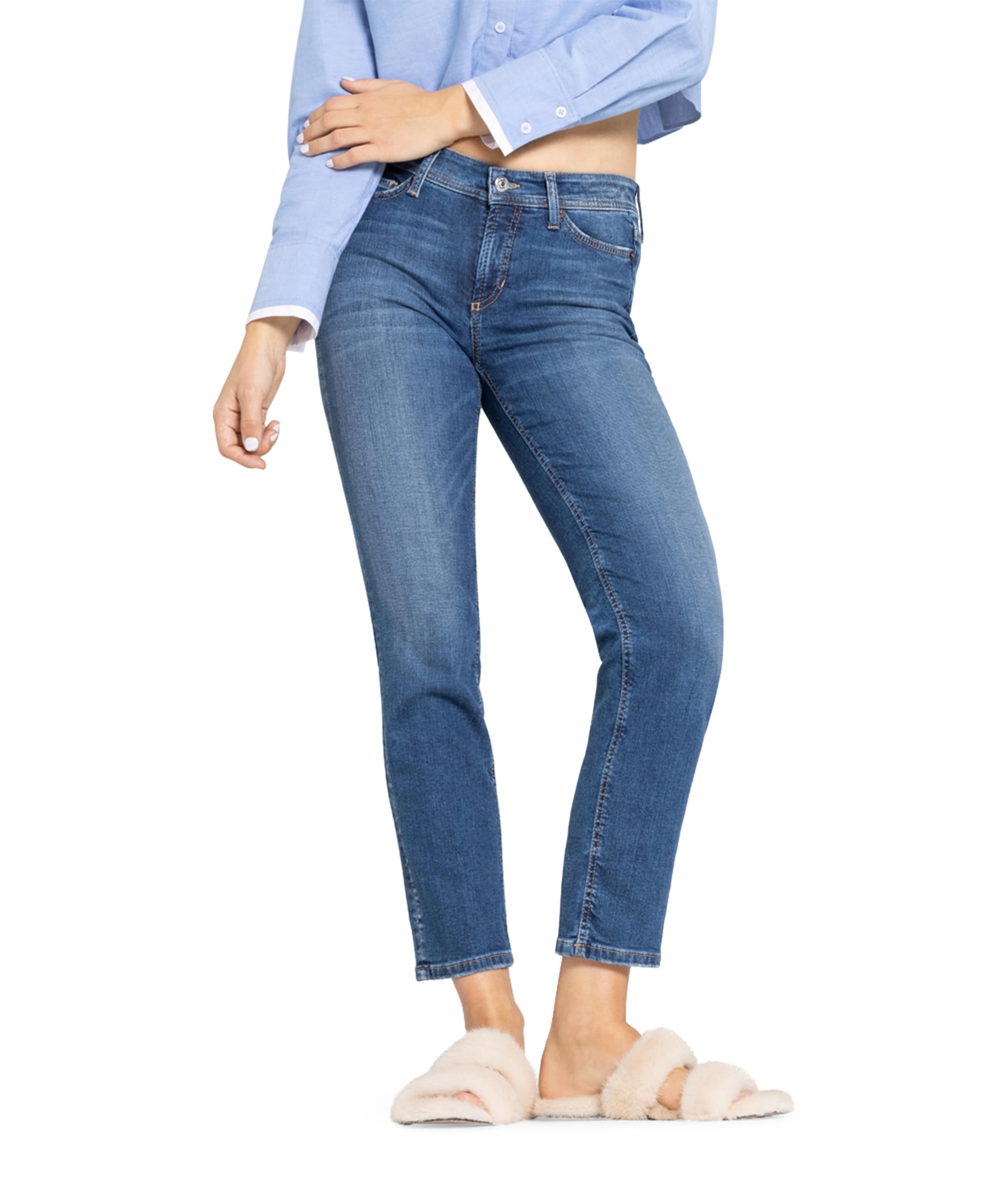 Piper cropped dames jeans blauw