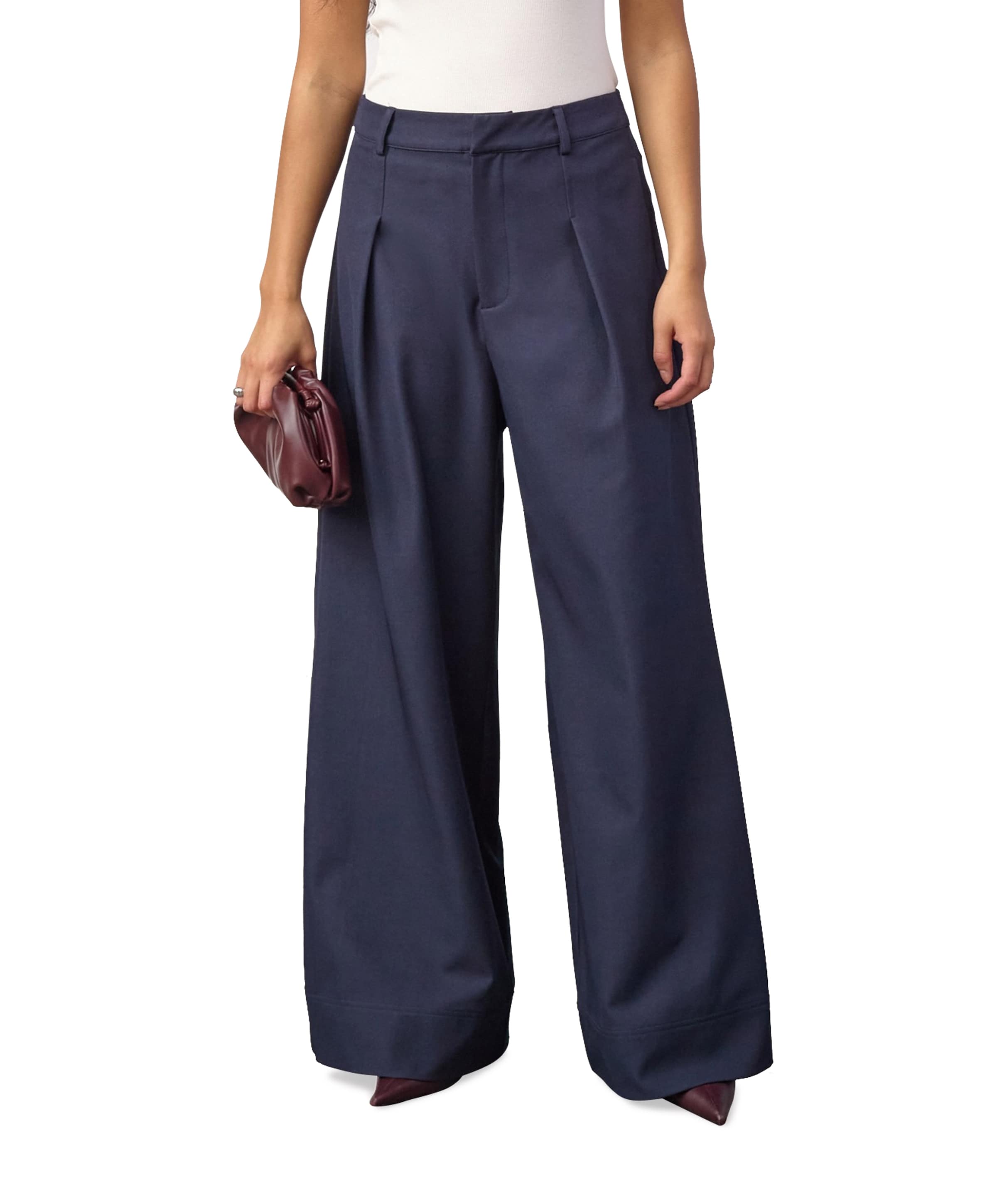 LunaCC Pleat dames broek blauw