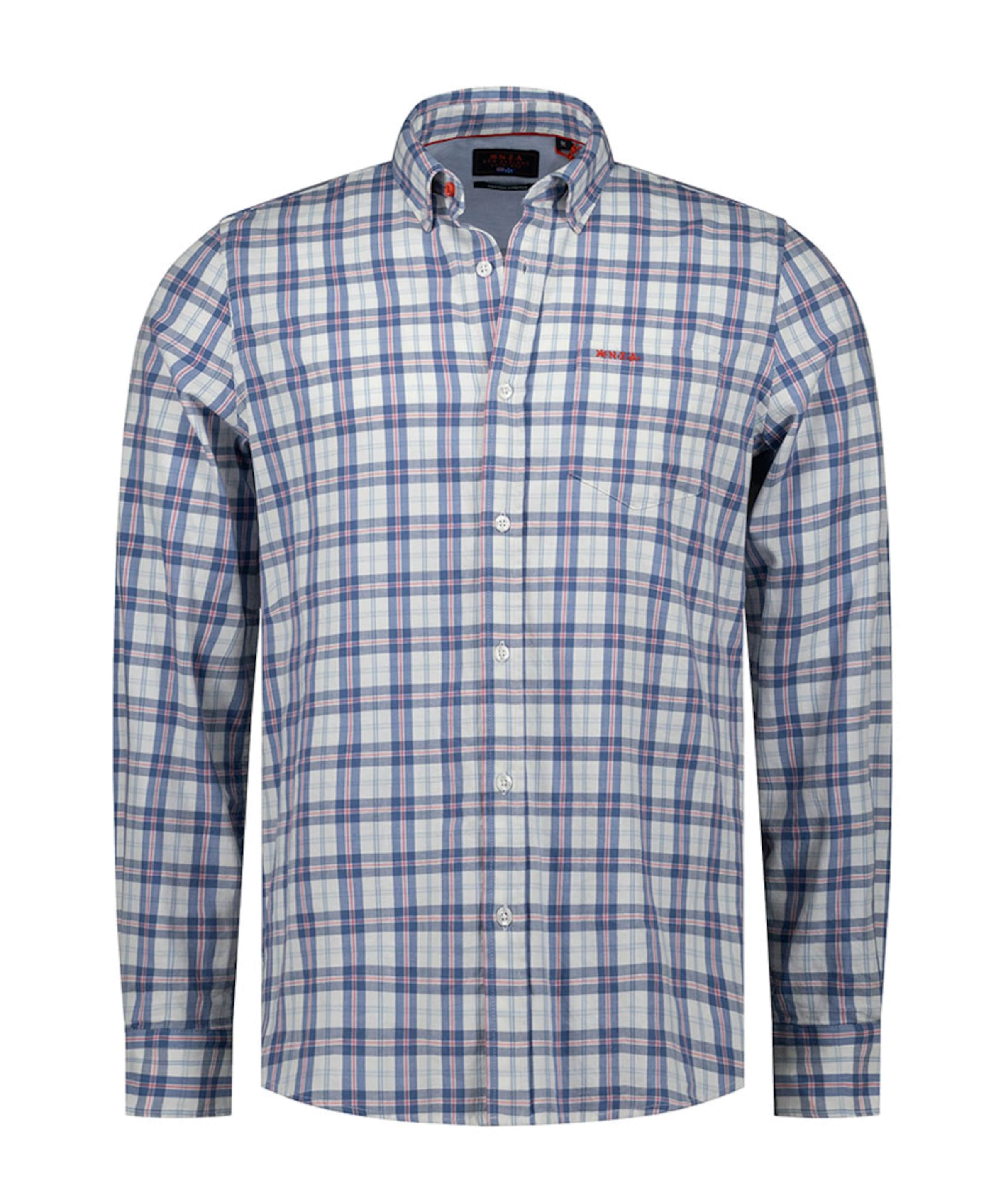 Heren overhemd lange mouw blauw