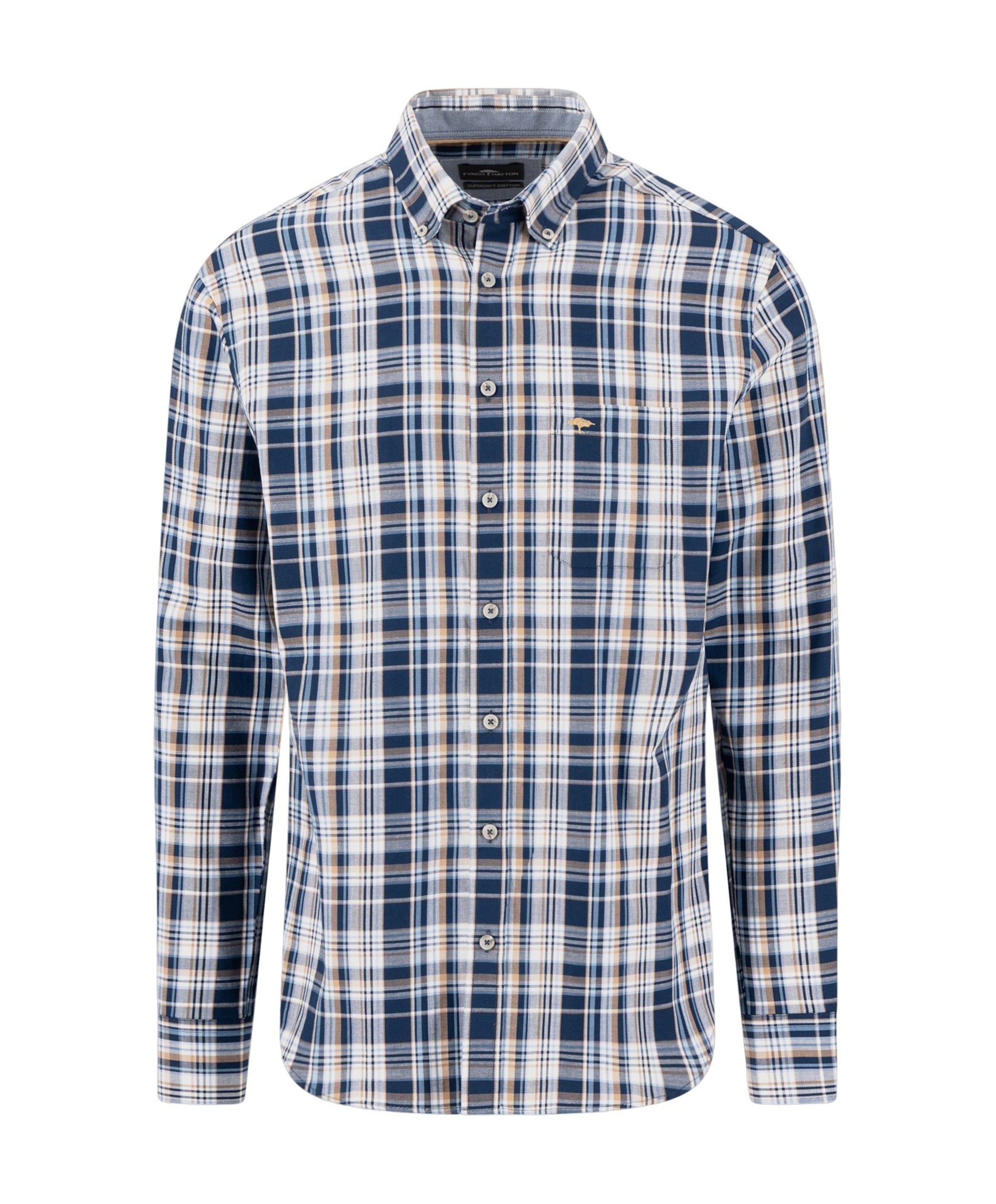 Heren overhemd lange mouw blauw