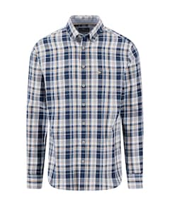 Heren overhemd lange mouw blauw