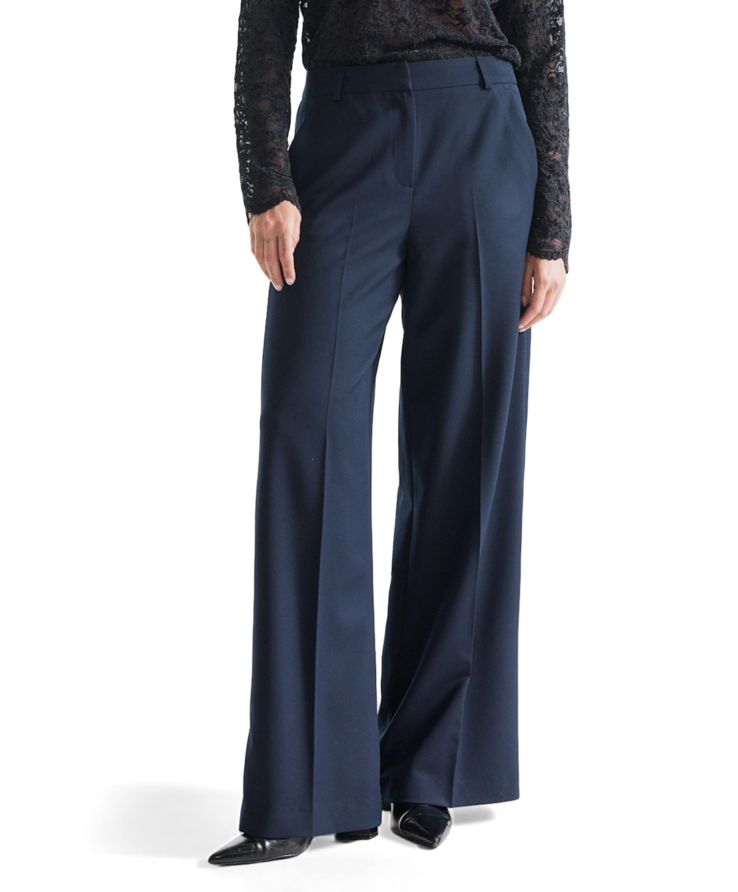 BERRA wb 403 extra wide leg long contrast ch dames broek blauw