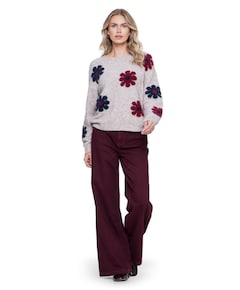 Wide dames jeans bordeaux
