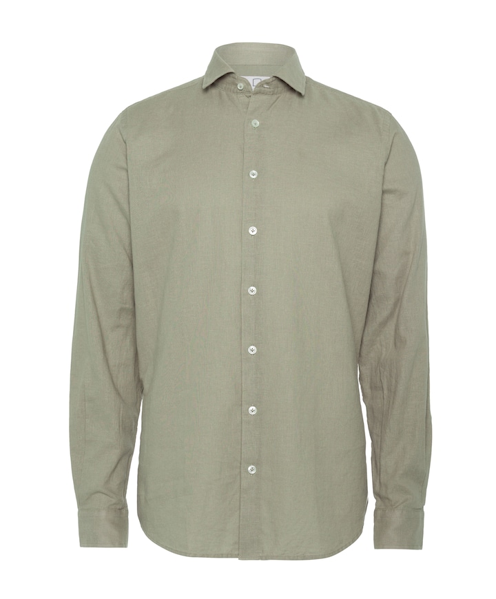 Heren overhemd lange mouw groen