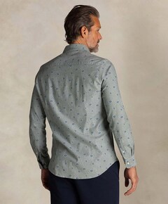 Heren overhemd lange mouw groen