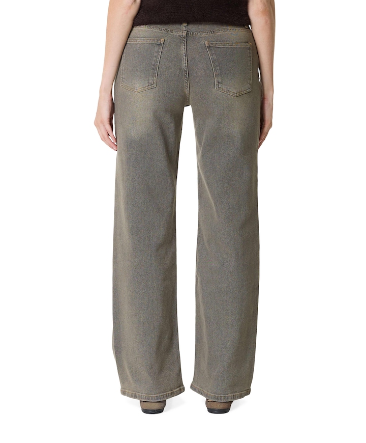 Wide leg dames jeans beige