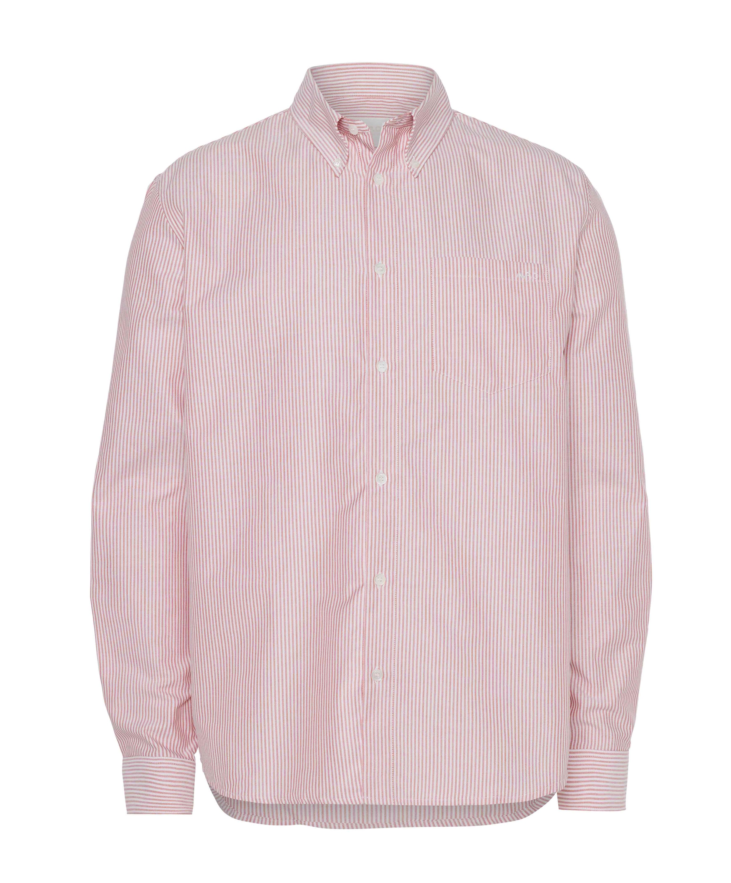 Heren overhemd lange mouw rood