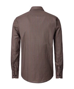 Heren overhemd lange mouw bruin