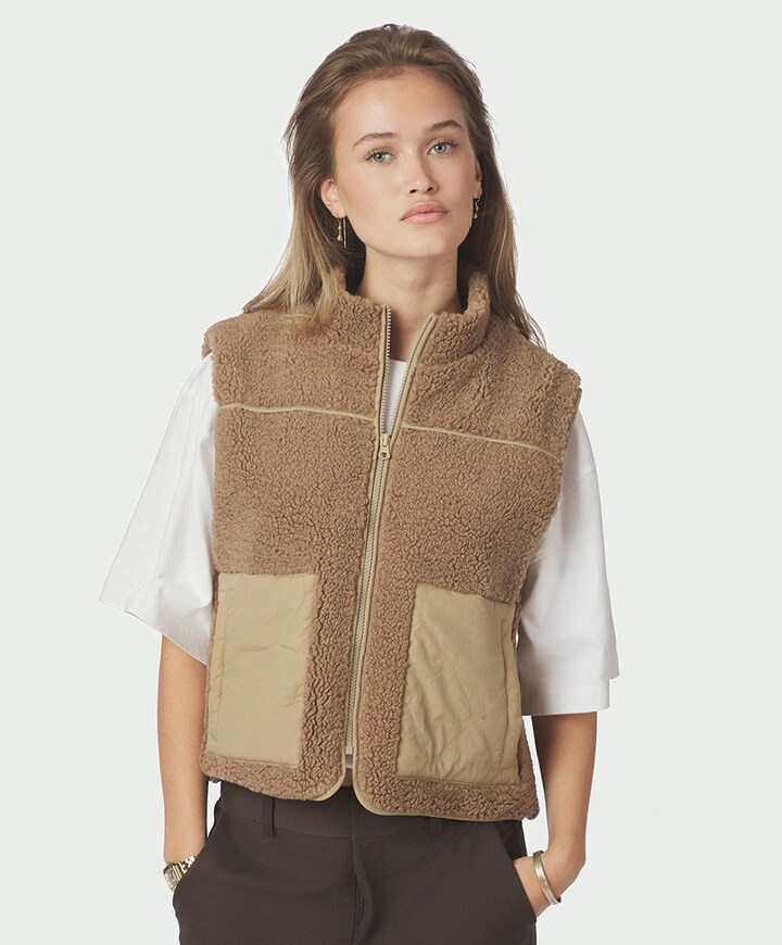 Dames gilet bruin