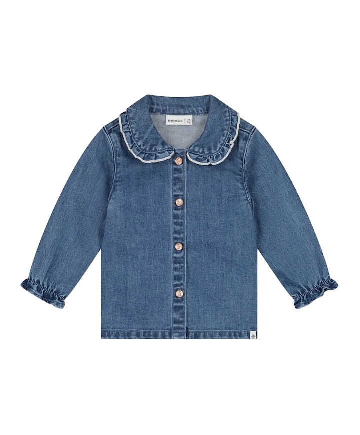 Meisjes blouse lange mouw blauw