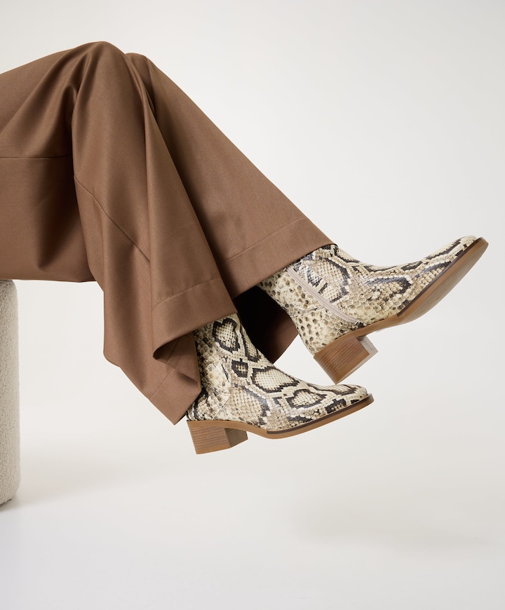 dames enkellaarzen beige