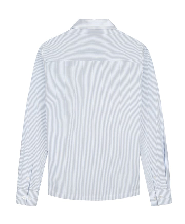 Heren overhemd lange mouw blauw