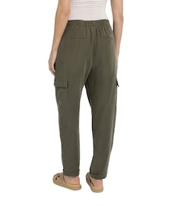 Woven staight leg cargo dames broek groen