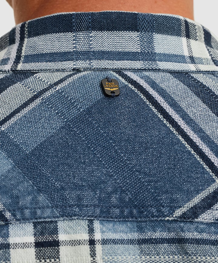 Heren overhemd lange mouw blauw