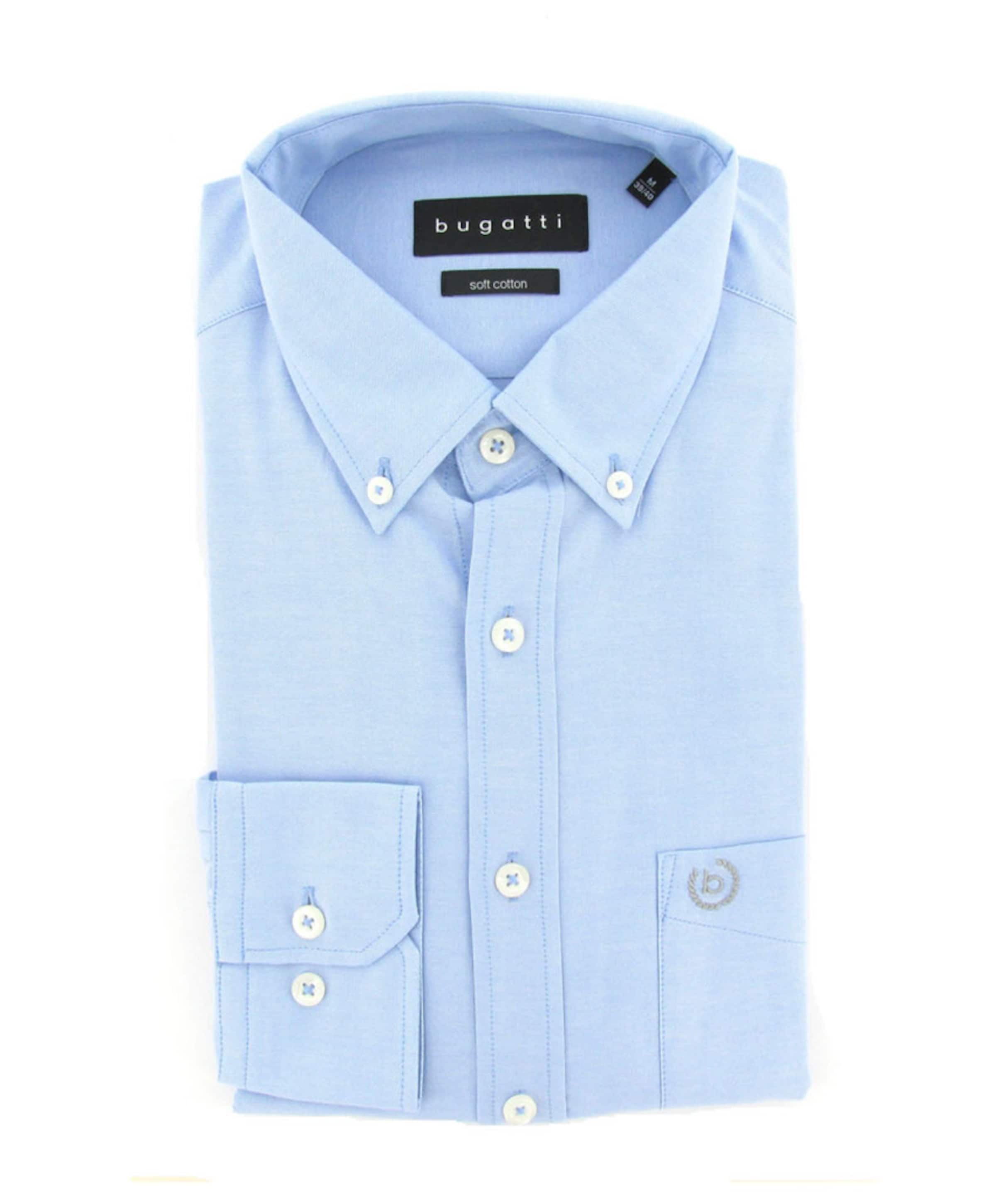 Heren overhemd lange mouw blauw