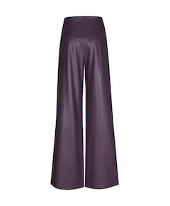 Vegan leather-effen-asymmetrisch dames broek paars